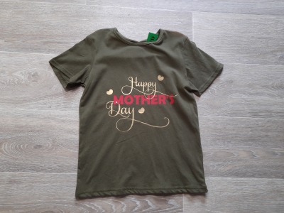 T-Shirt Gr. 122 Happy Mother s Day - T-Shirt grün für Kinder/Muttertag