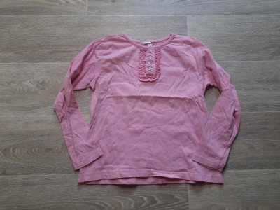 Langarmshirt Gr. 128/134 - Langarmshirt rosa für Kinder