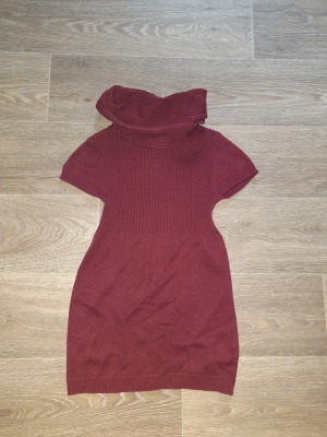 Kleid mit Rollkragen Gr. 122/128 Pepperts - rotes Kleid für Kinder
