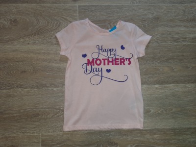 Second Hand T-Shirt Gr. 110 Happy mother s day - bedrucktes T-shirt rosa Muttertag für Kinder
