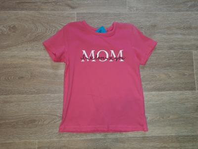 Second Hand T-Shirt Gr. 116 MOM - bedrucktes T-shirt pink für Kinder