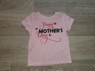 Second Hand T-Shirt Gr. 98 Happy mother s day - bedrucktes T-shirt pink Muttertag für Kinder