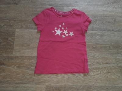 Second Hand T-Shirt Gr. 98/104 lupilu - T-shirt rosa mit Sternen für Kinder