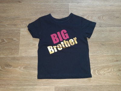 Second Hand T-Shirt Gr. 98 Big Brother - bedrucktes T-shirt blau für Kinder