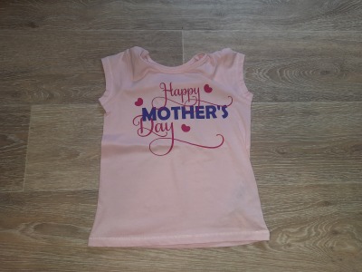 Second Hand T-Shirt Gr. 104 Happy mother s day - bedrucktes T-shirt rosa Muttertag für Kinder