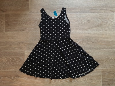 Second Hand Sommerkleid Gr. 134/140 H&amp;M - Kleid schwarz für Kinder