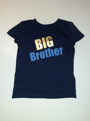 Second Hand T-Shirt Gr. 116 Big Brother - bedrucktes T-shirt blau für Kinder