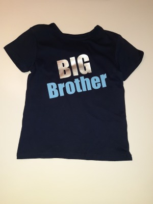 Second Hand T-Shirt Gr. 110 Big Brother - bedrucktes T-shirt blau für Kinder