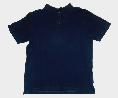Second Hand kurzes Polo Shirt Gr. 140 - blaues T-Shirt für Kinder