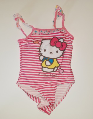 Second Hand Badeanzug Gr. 122 Hello Kitty - rosa Badeanzug für Kinder