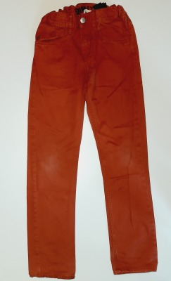 Second Hand Slimfit Hose mit verstellbarem Bund Gr. 146 H&amp;M - orange-rote Hose für Kinder