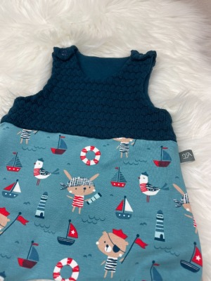 Kauf auf Bestellung Handmade Sommerromper maritim aus Biojersey Gr 44-98 handmade JA love - Handmade Body aus Biojersey für Babys & Kinder