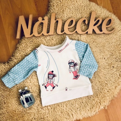 Sofortkauf Handmade Pullover mit Bündchen Skimädchen Gr 62 von Genäht in Düsseldorf - Pullover für Kinder