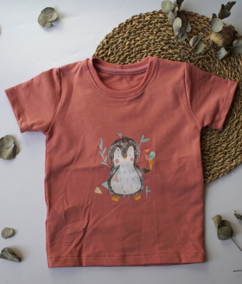 Sofortkauf Handmade T-Shirt Pinguin Gr. 92 von kate.m Design - Handmade T-Shirt für Kinder