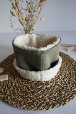 Sofortkauf Handmade kuscheliger Loopschal olivgrün von kate.m design - Handmade Loopschal für Kin