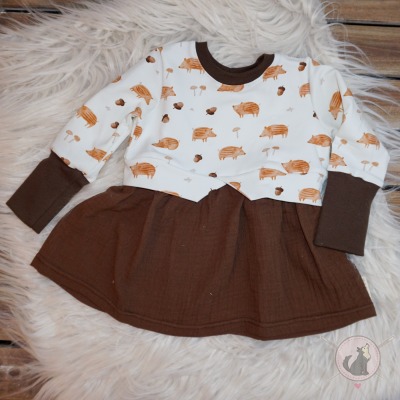 Sofortkauf Handmade Girlysweater Frischlinge Gr 74 Wolf & Nadel - handgenähter Sweater für Kinder