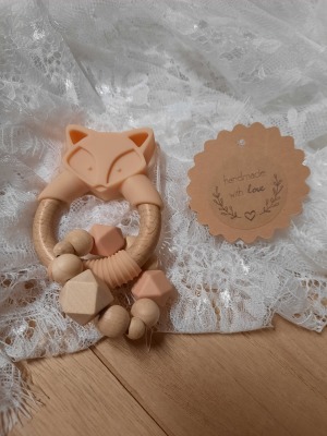 Sofortkauf Handmade Greifring Fuchs - Wollträumerei - Handgemachter Greifring Fuchs für Babys & Kl