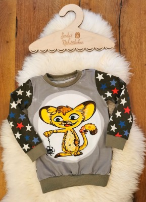 Sofortkauf Handmade Leopard/Sterne Langarmshirt Gr 104 Sindys Nähstübchen - Langarmshirt für Kinder