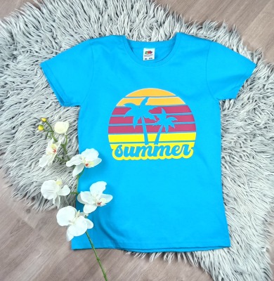 Sofortkauf bedrucktes T-Shirt für Mädchen Summer Gr 152 - bedrucktes T-Shirt für Mädchen Summer