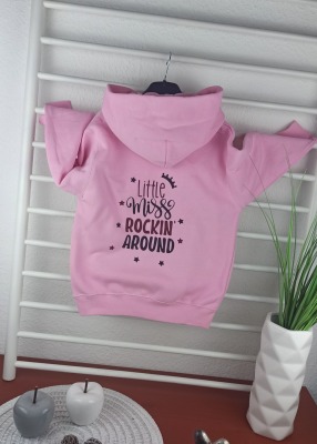 Sofortkauf bedruckter Hoodie in rosa für Mädchen Little Miss Gr 116 - bedruckter Hoodie für