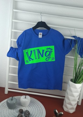 Sofortkauf bedrucktes Langarmshirt Jungs Little King Gr 116 - bedrucktes Langarmshirt für Kinder