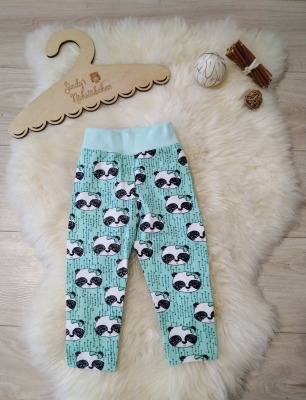 Sofortkauf Handmade Panda Leggings Gr 80 Sindys Nähstübchen - von Hand genähte Leggings für Kin