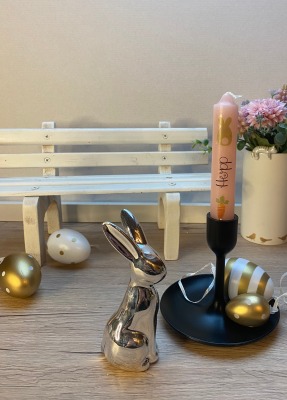Sofortkauf Handmade rosa Stabkerze Hopp von Miss Amber - Handmade Kerze für Ostern