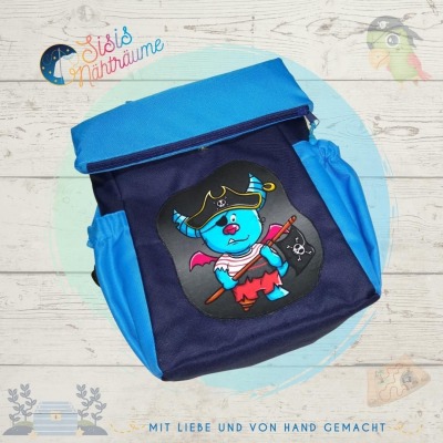 Sofortkauf Handmade Kinderrucksack Ukkolino mit Piratenmotiv Sisis Nähträume - selbst genähter Rucksack für Kinder