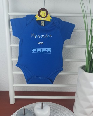 Sofortkauf bedruckter Body in blau für Jungs & Mädchen Miniversion von Papa 0-3 Monate -
