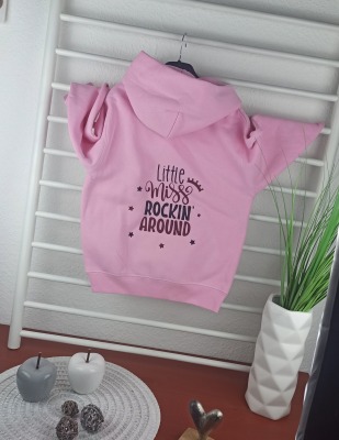 Sofortkauf bedruckter Hoodie in rosa für Mädchen Little Miss Gr 116 - bedruckter Hoodie für Mädchen Little Miss