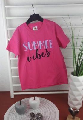 Sofortkauf bedrucktes T-Shirt für Jungs &amp; Mädchen Summer Vibes Gr 116 - bedrucktes T-Shirt für