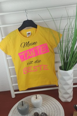 Sofortkauf bedrucktes T-Shirt für Mädchen Meine Tante ist die Beste Gr 116 - bedrucktes T-Shirt für Kinder Meine Tante ist die Beste