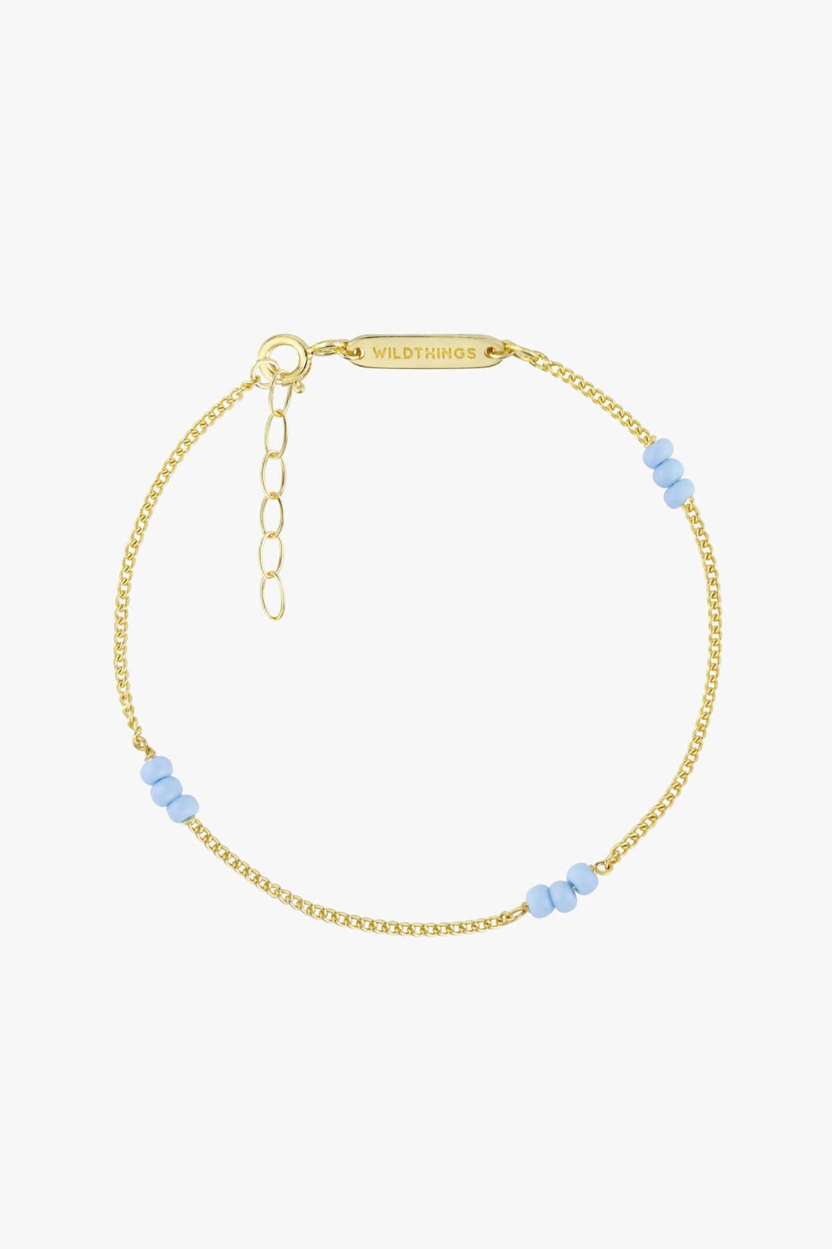 wildthings collectables - Triple blue beads bracelet gold plated