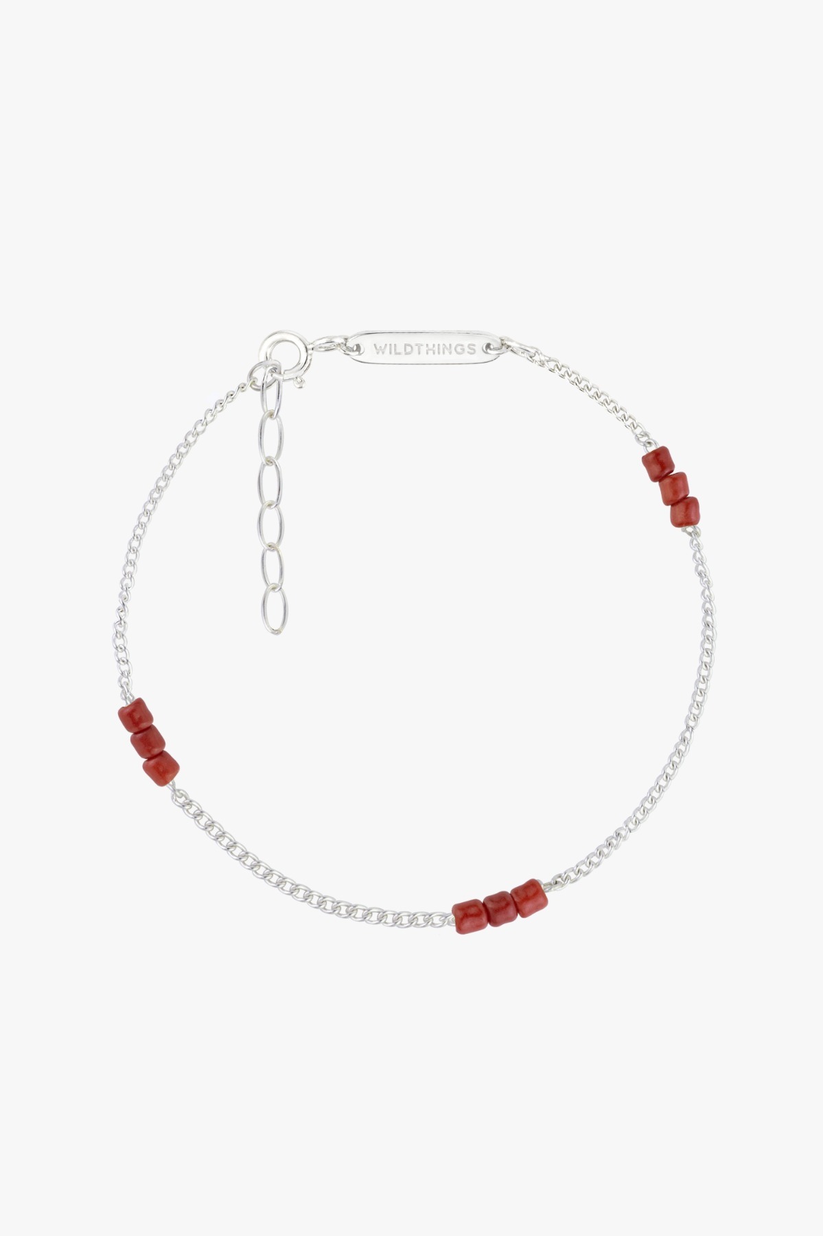 wildthings collectables - Triple red beads bracelet silver