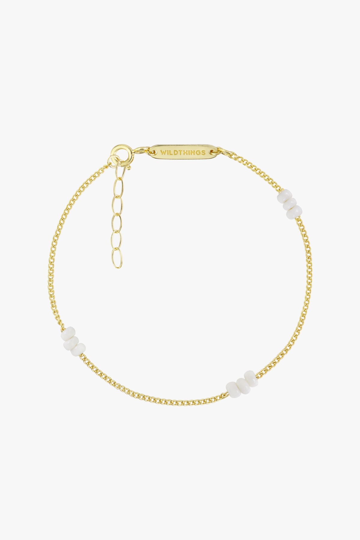 wildthings collectables - Triple white beads bracelet gold plated