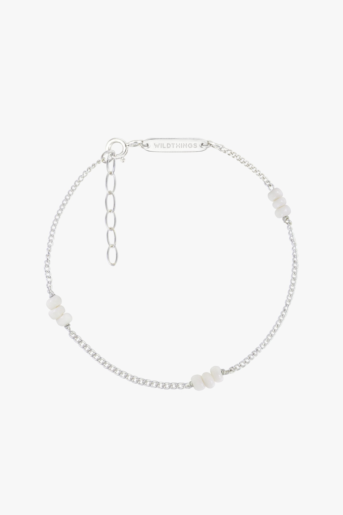 wildthings collectables - Triple white beads bracelet silver