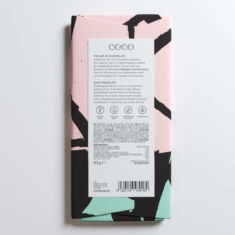 COCO Chocolatier - Lavender Milk Chocolate Bar 3