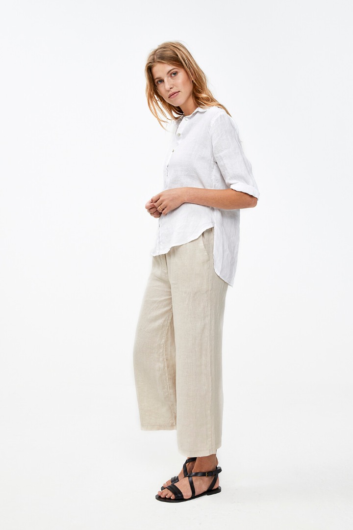 by-bar ines linen pant - sand