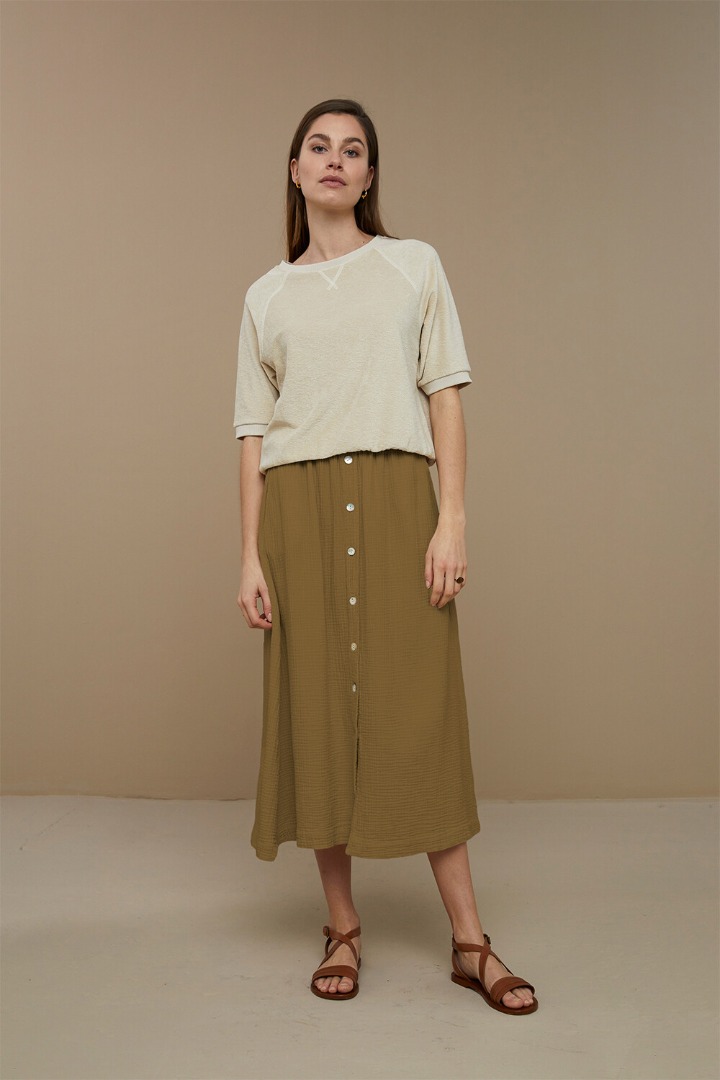 by-bar nine skirt - dry khaki 3