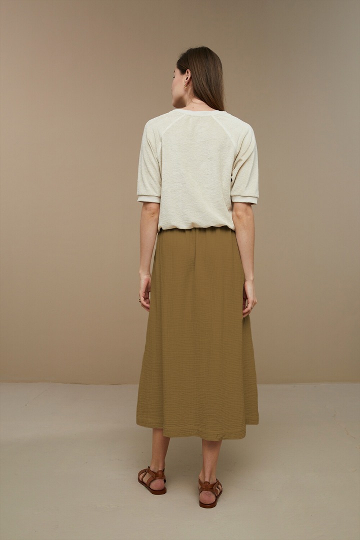 by-bar nine skirt - dry khaki 2
