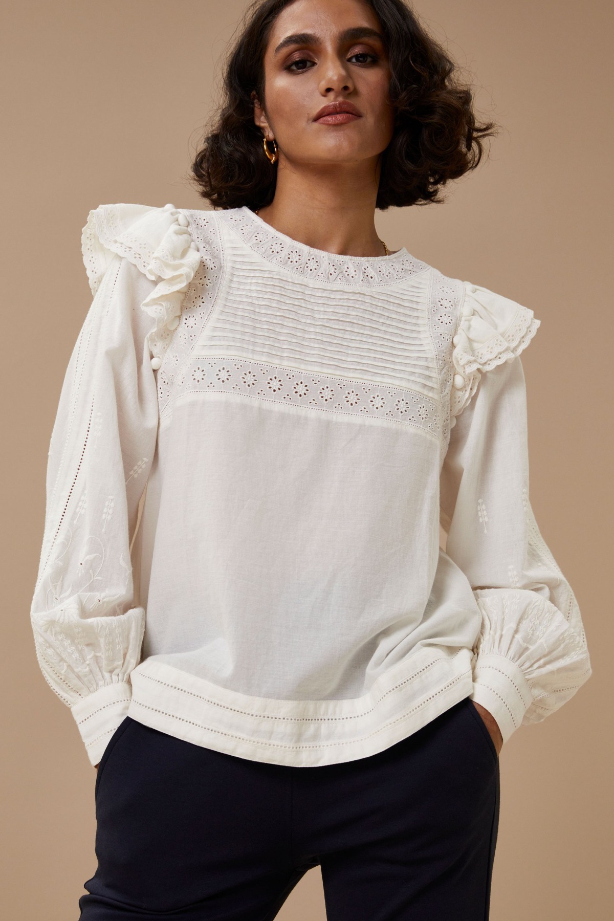 by-bar amsterdam - demi blouse - off white