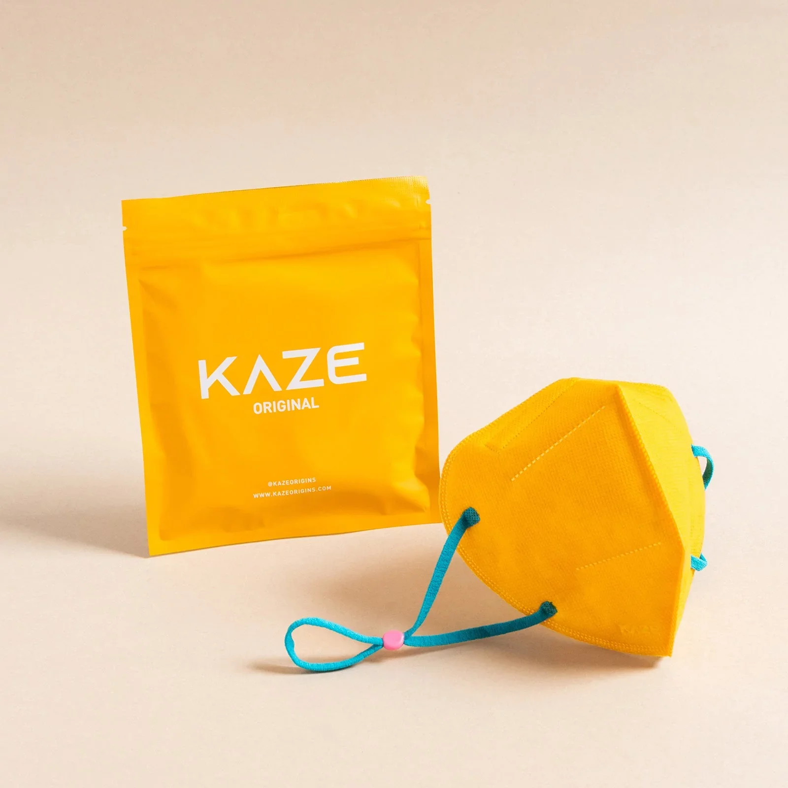 KAZE - FFP2 Maske - Warm Yellow/Dark Mint