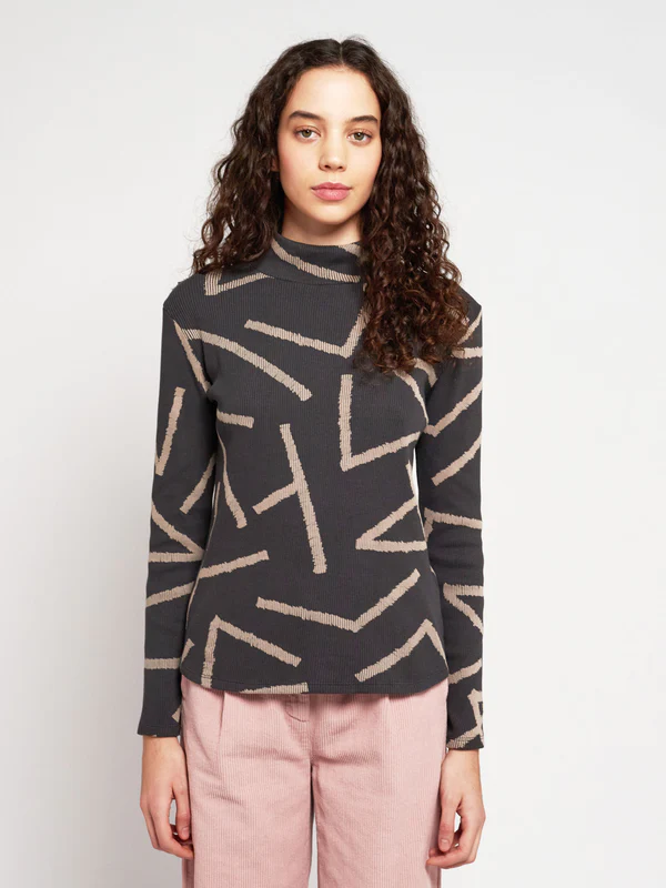 Bobo Choses - LINES ALL OVER TURTLE NECK T-SHIRT