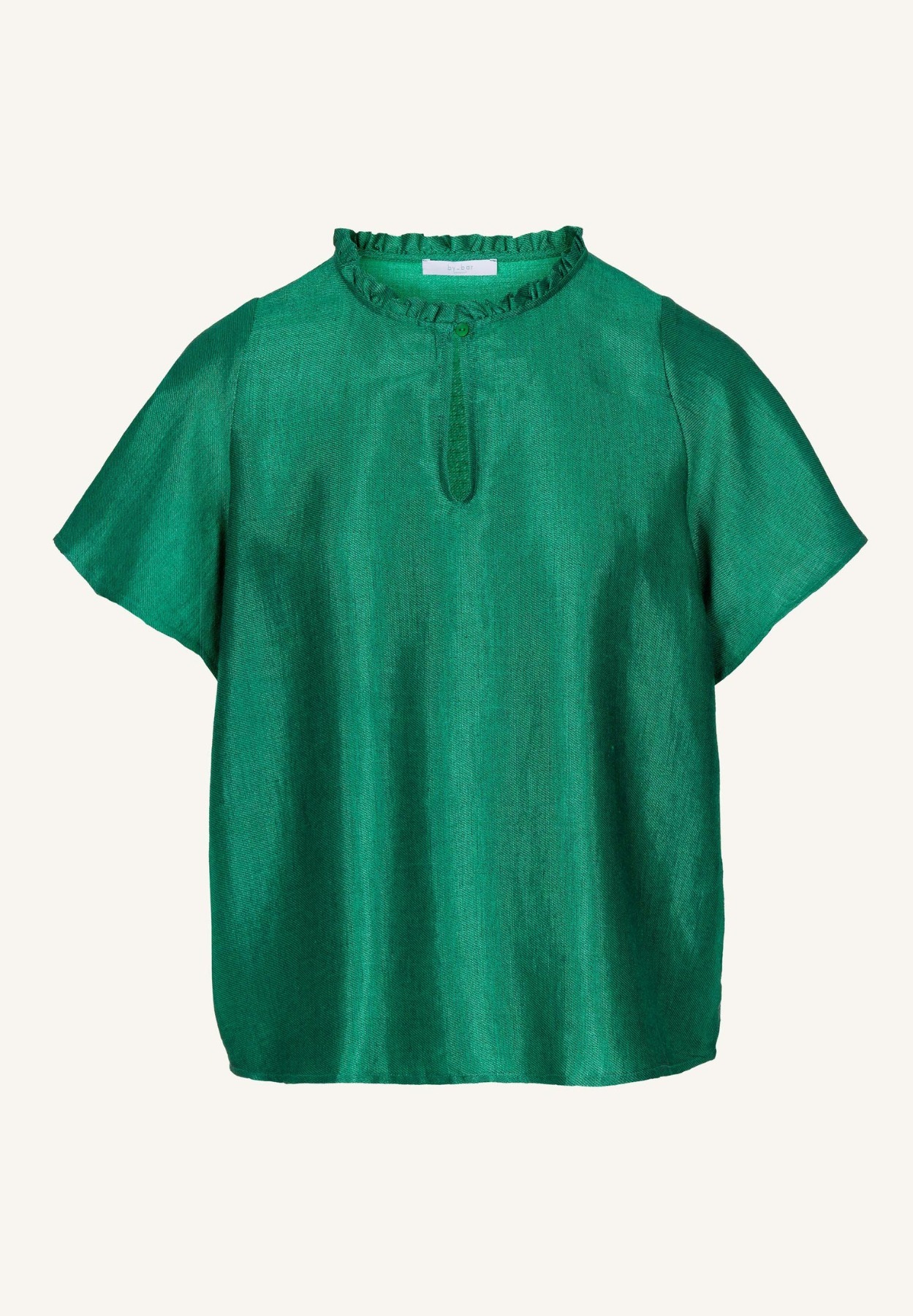 by-bar amsterdam - eva gloss blouse - green sparkle 5