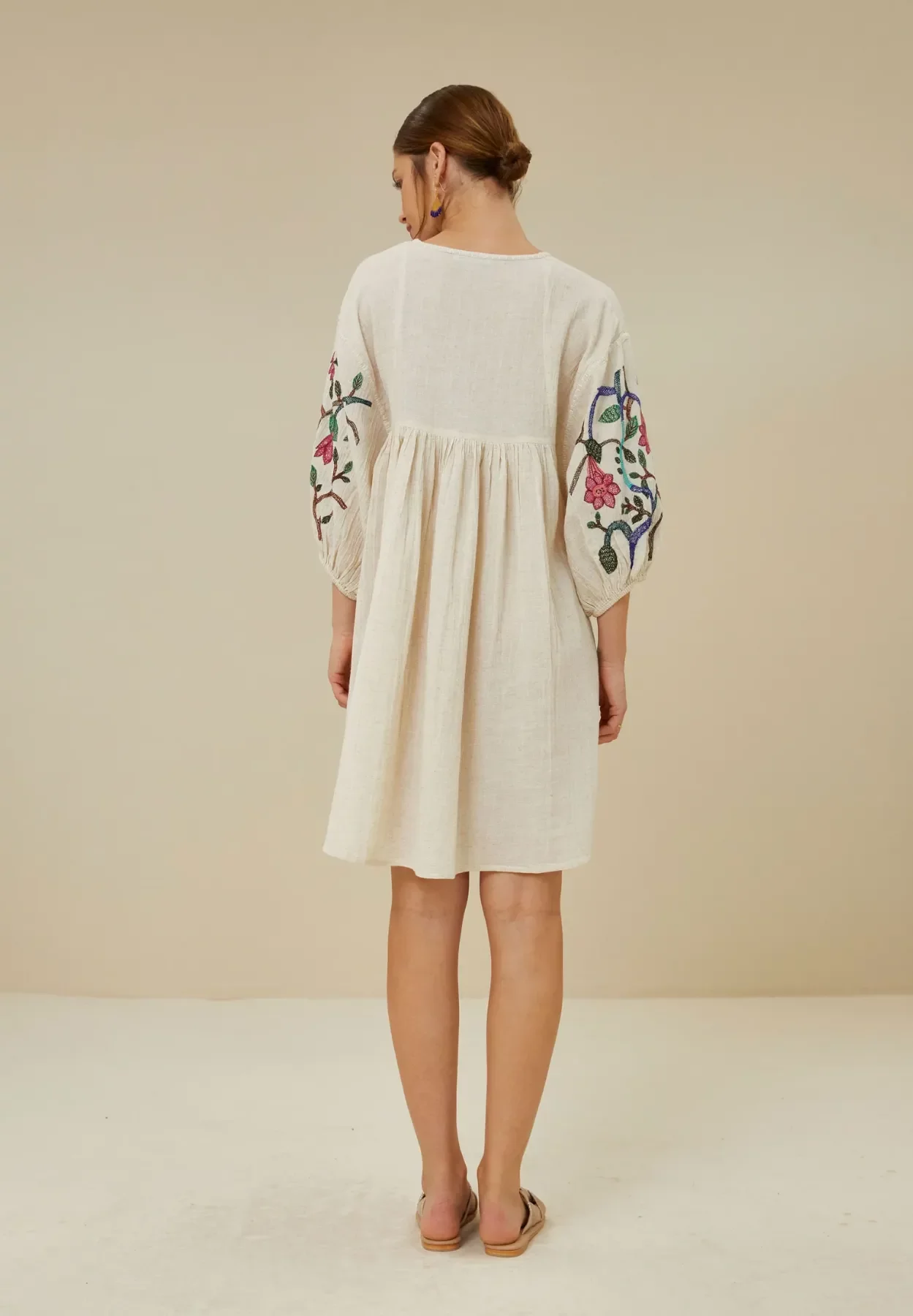 by-bar amsterdam - philou embroidery dress - sand 3
