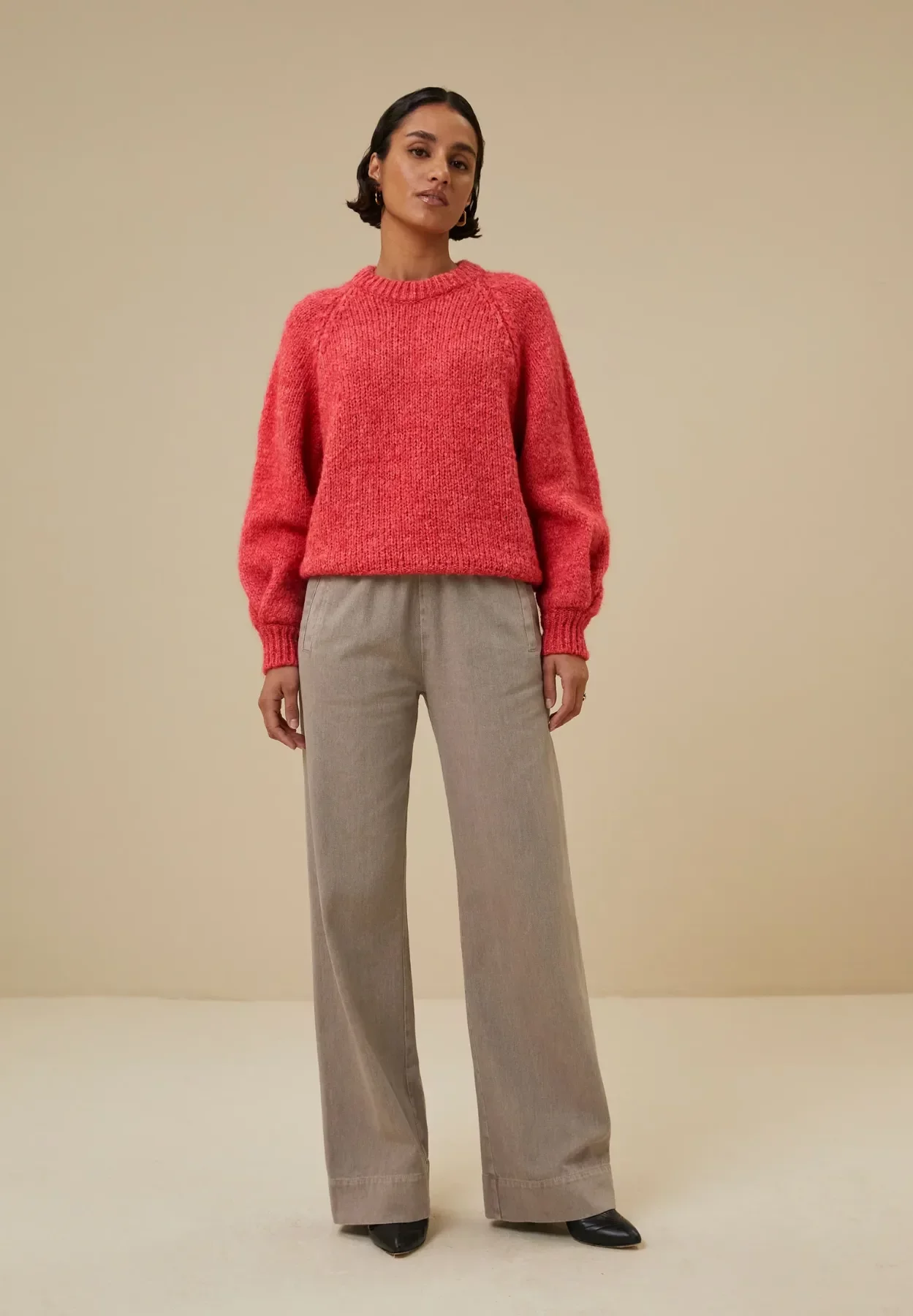 by-bar amsterdam - lucia pullover - flamingo red