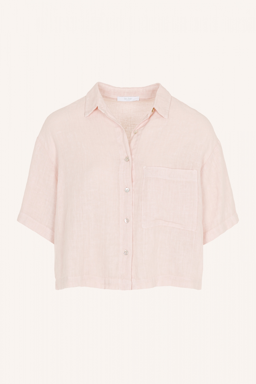 by-bar amsterdam - cris linen blouse - cipria pink 6