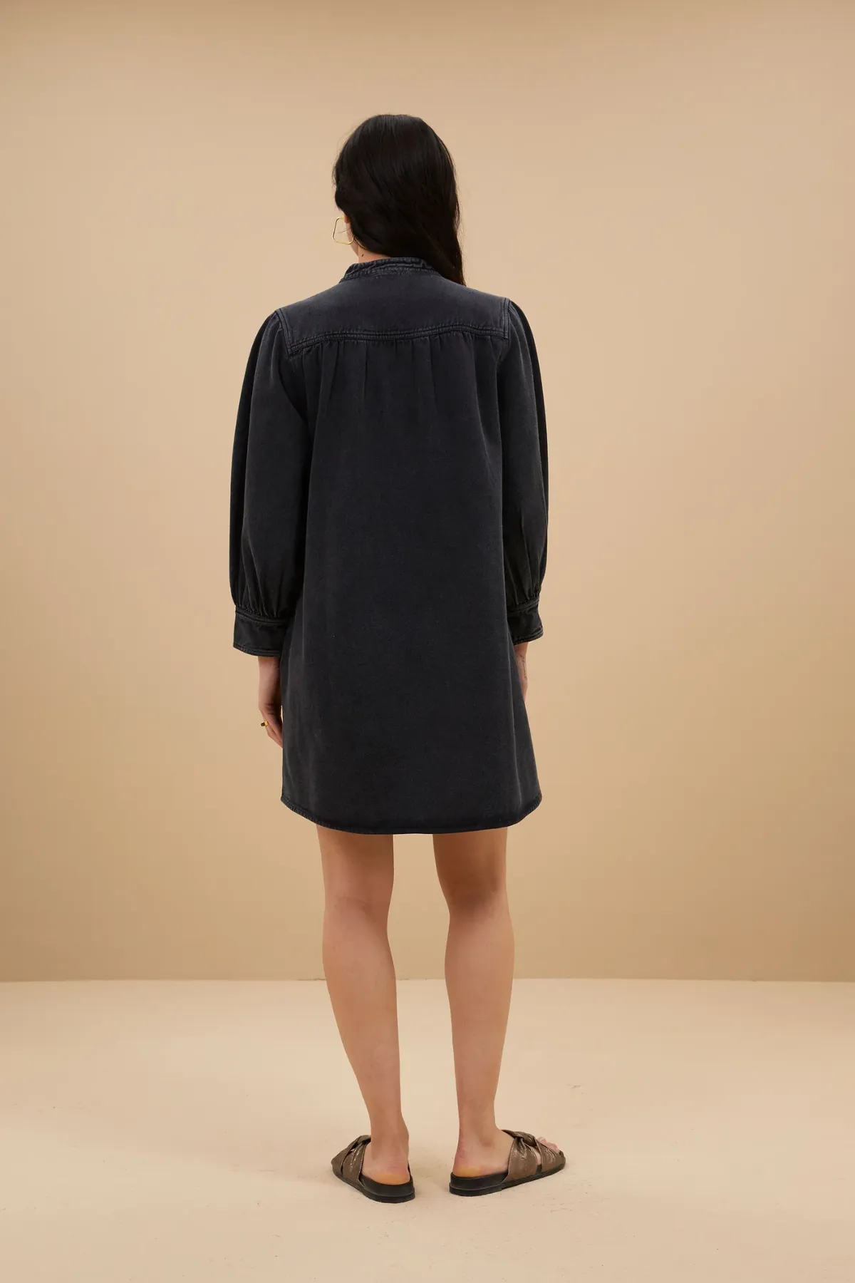 by-bar amsterdam - jina twill dress | jet black 3