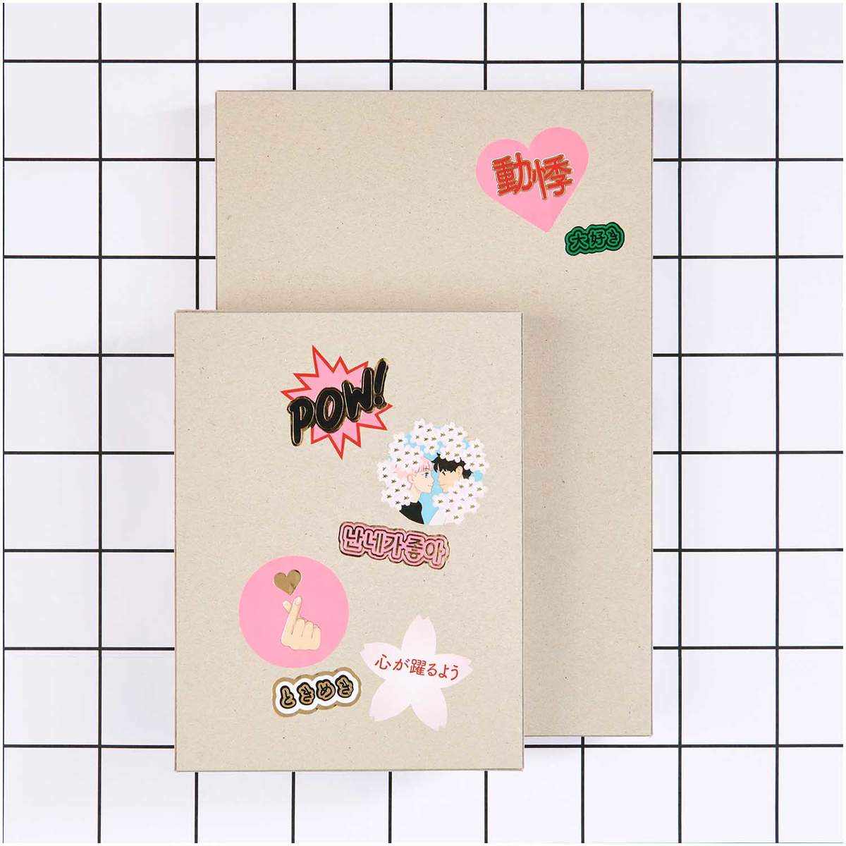 RICO Design - Paper Poetry Sticker Manga Love 5cm 120 Stück auf der Rolle Hot Foil 3