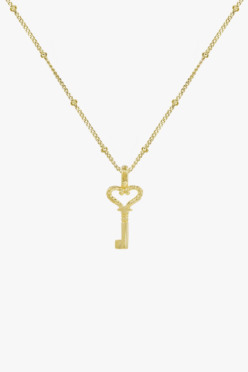 wildthings collectables - Hammered key necklace gold plated